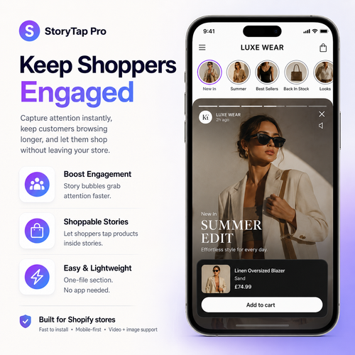 StoryTap Pro — Shoppable Stories Section for Shopify