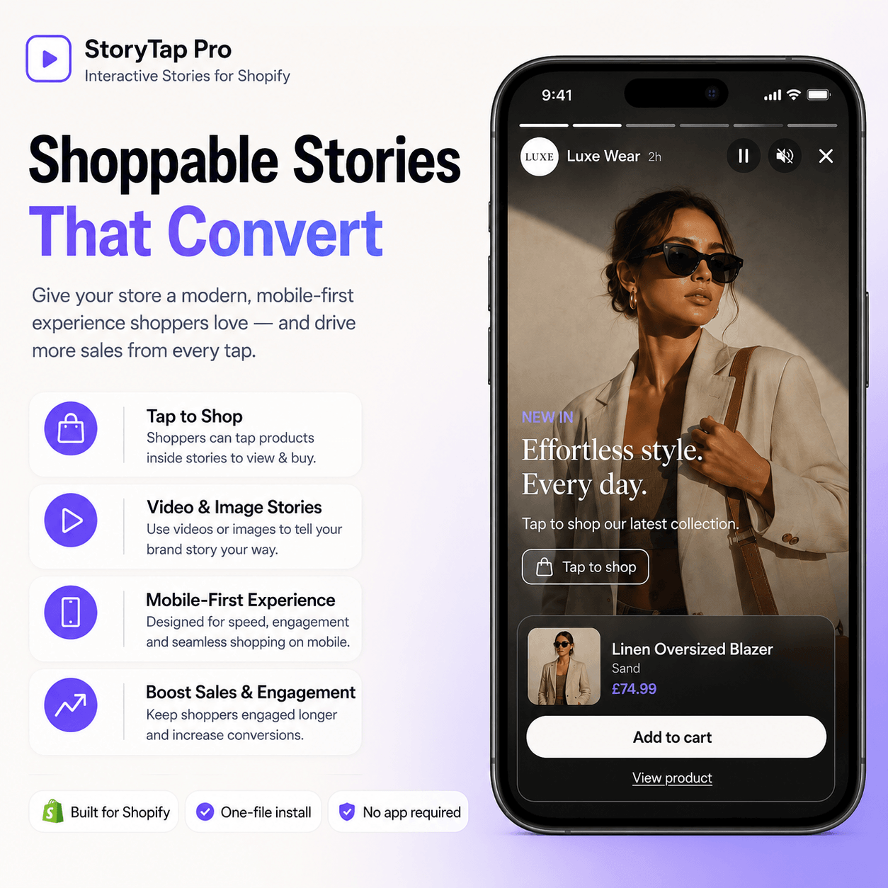 StoryTap Pro — Shoppable Stories Section for Shopify